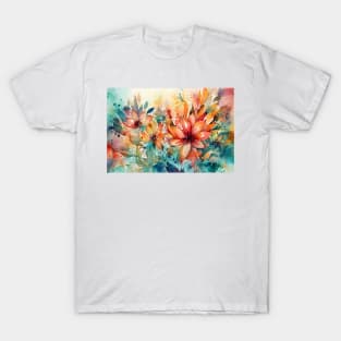 Beautiful floral background. Illustration in watercolor style. T-Shirt